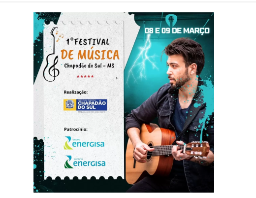 Imagem de compartilhamento para o artigo Prefeitura de Chapadão do Sul anuncia ordem de apresentações do 1º Festival da Canção da MS Todo dia